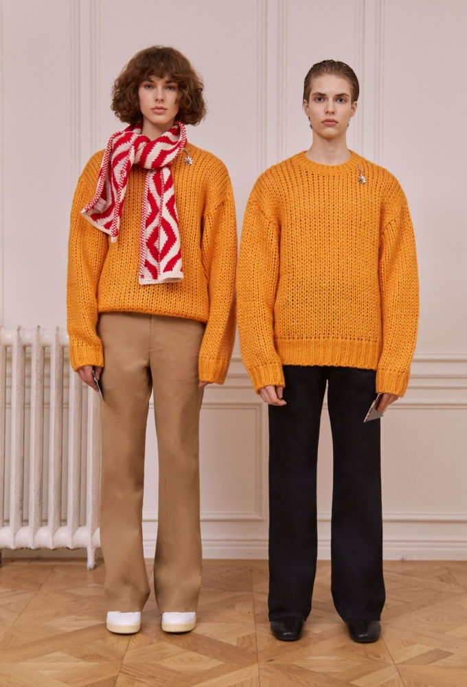 Cable Sweater Orange