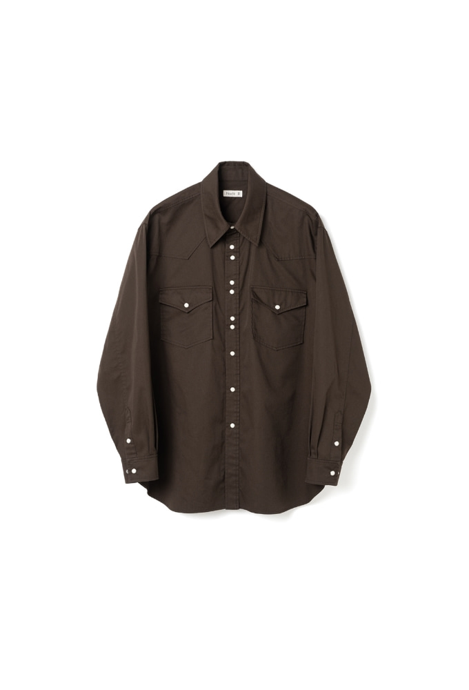 Double Snap Western Shirts Brown