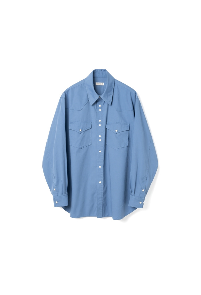 Double Snap Western Shirts Blue