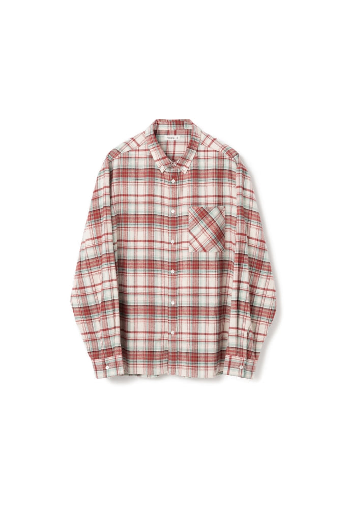 One Pocket Check Shirts Red