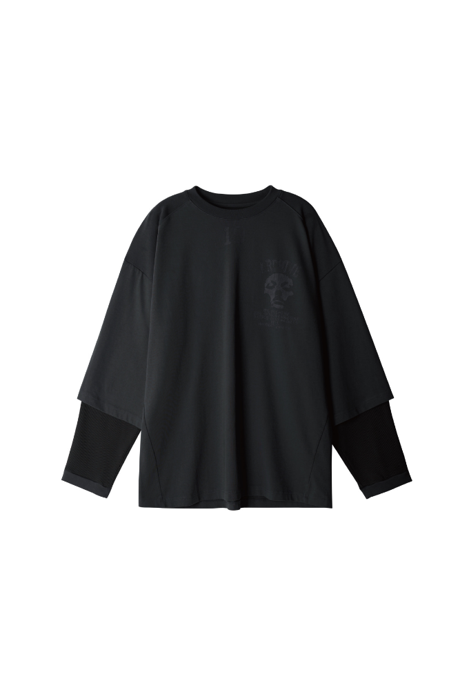 ARCHIVE WAFFLE LAYERED LONG SLEEVE (CHARCOAL)